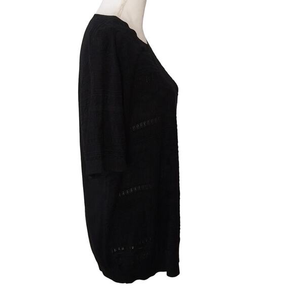 Qixing NWT Black Sweater Size XL Semi Sheer Casual Preppy Closet Staple - Picture 4 of 10